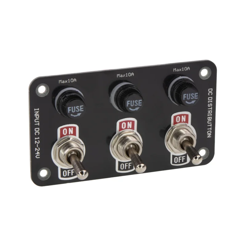 Novinka Panel s 3x spína?i + 3x pojistky, 12/24V