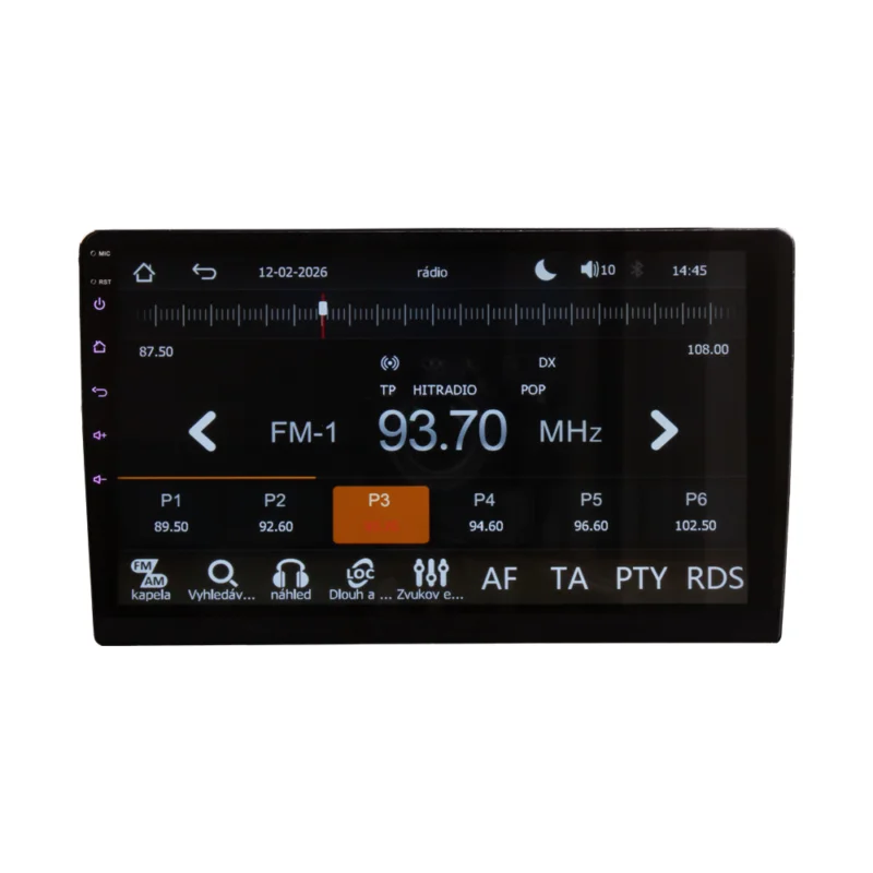 ?asově Omezené 2DIN Autorádio s 10,1" LCD, MP5, Wi-Fi, CarPlay, AndroiAuto, Bluetooth, 2x USB