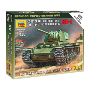 Zlevněny Zvezda Snap Kit - KV-1 s kanónem F-32 (1:100) - ZV-6190