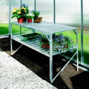 ?asově Omezené AL regál Vitavia 120x52 cm dvoupolicovy st?íbrny LG13