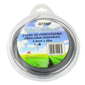 ?ací struna do strunové seka?ky, zesílená, ?ty?hranná 2,4mm x 50m, Geko G73967 Aktuální