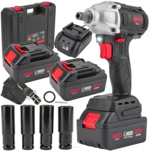 ?asově Omezené AKU rázovy utahovák 20V s p?íslu?enstvím, 2 x AKU, 350Nm, RED Technic RTAKU0026