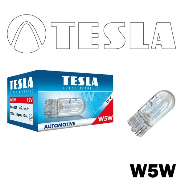 ?árovka 12V W5W W2,1x9,5d TESLA Vysoce Kvalitní
