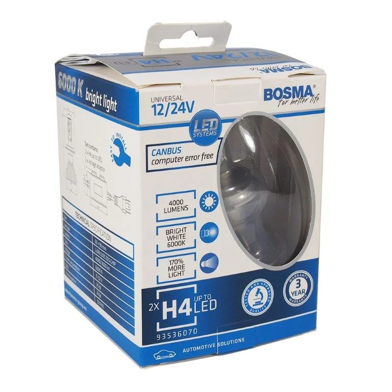 ?árovka 12V/24V H4 25W P43T LED 4000LM sada 2ks Ihned K Objednání